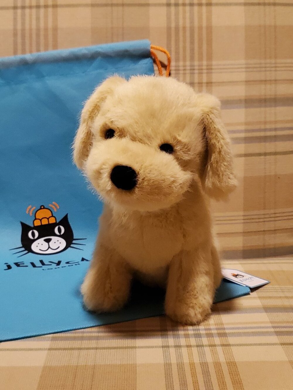 Jellycat Authentic Golden Puppy Dog Plush Retriever Yellow Lab w/Dust Bag NEW